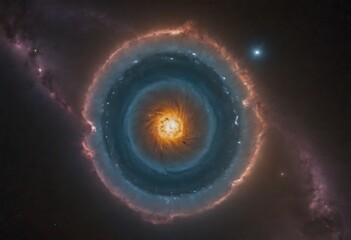 Wall Mural - the remnants of a supernova, with debris clouds and intense streams of particles racing away from th