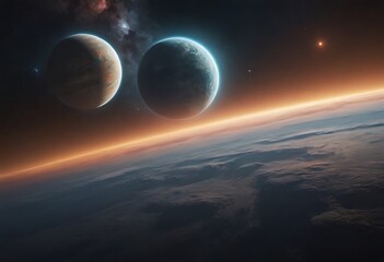 Wall Mural - a planet with a thick, swirling liquid atmosphere that flows like a slow-motion ocean, reflecting th