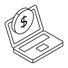 Sticker - A trendy design icon of online money