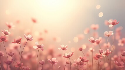 Wall Mural - Beautiful light background for a greeting card with delicate flowers