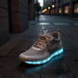 © alone - Modern light shoes on the street