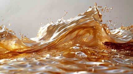 Canvas Print - Liquid Gold: Abstract Splash of Golden Liquid