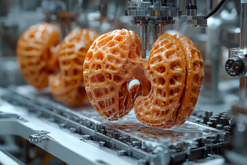 Canvas Print - A 3D-printed organ model being studied in a lab. Concept of breakthroughs in biomedical research.