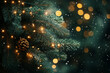 © Visual Craft - Blurred Christmas tree background with glowing bokeh lights, soft warm light