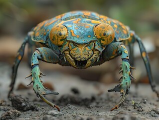 Wall Mural - Close-Up of a Colorful Insect with Striking Eyes