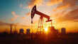 © photo for everything - Oil Pump at Sunset | Iconic Silhouette of Energy Production Against a Vibrant Sky