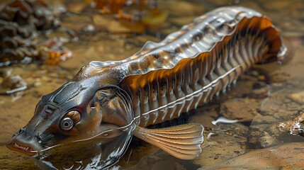 Sticker - Detailed Close-up of a Fish in Water