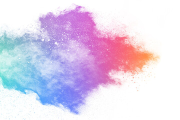 Wall Mural - abstract powder splatted background. colorful powder explosion on white background. colored cloud. c