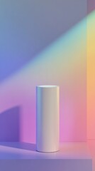 Aufkleber - cylindrical pedestal with rainbow shadows