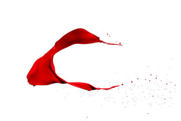 Wall Mural - Red paint splash isolated on white background.