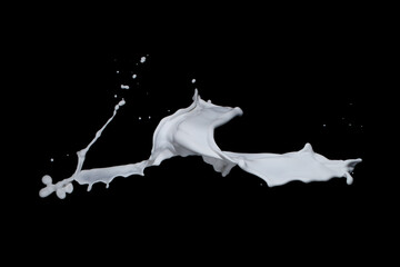 Wall Mural - milk or white liquid splash on white background.