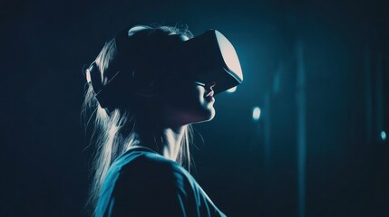 Canvas Print - Woman Exploring Virtual Reality