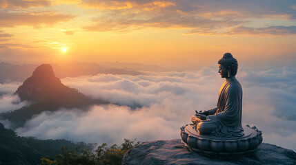 bodhisattva lord buddha statue monk meditating buddhism culture religion