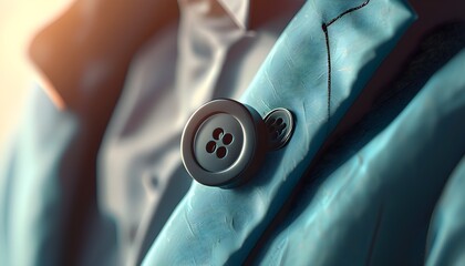 Elegant flat vector illustration of a shirt button showcasing intricate texture under soft lighting