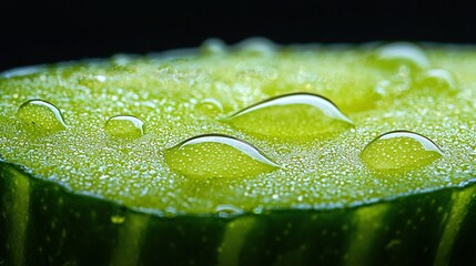 Sticker -   Close-up of a lime slice with water droplets on both sides