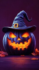 Wall Mural - Spooky jack-o-lantern