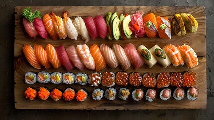 Sushi board food set, traditional food