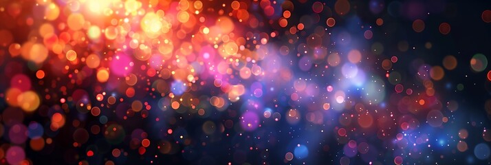 Abstract colorful bokeh lights background, glowing and sparkling. Festive, magical, or celebration backdrop.