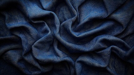 Canvas Print -   A close-up image of blue fabric with a textured cloth-like appearance