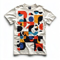 Wall Mural - T-shirt with colorful abstract geometric design.