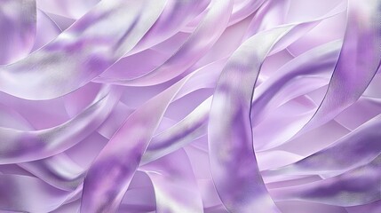 Sticker -   A zoomed-in view of a vibrant purple and white backdrop featuring numerous undulating purple and white ribbons in its center