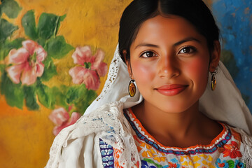 Wall Mural - Beautiful young woman from Mexico