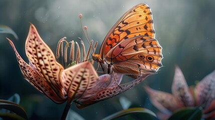 Wall Mural - Butterfly on a Flower - Nature Photography