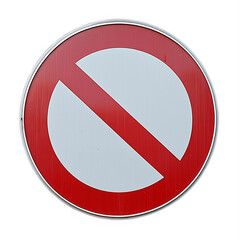 round no entry traffic sign with a red circle and diagonal line isolated on a transparent background