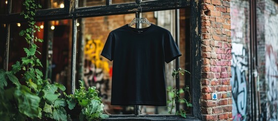 Poster - Black T-Shirt Hanging in Window