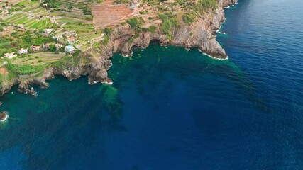 Wall Mural - Aerial view of the village of Banyalbufar in Mallorca, Balearic Islands, Spain