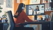 © sungedi - Woman in Headphones Participating in a Video Conference