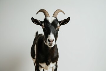 Wall Mural - Isolated Goat Front View on White Background for Stock Images