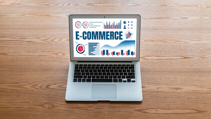 Wall Mural - E-commerce data software provide modish dashboard for sale analysis to the online retail business