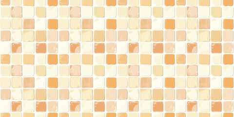 Wall Mural - cream and butterscotch color tiles seamless pattern, clean surface texture, white background