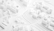 © Daria - Isometric 3d render of a white map scene showcasing city roads and buildings from above