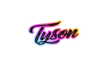 The name “Tyson” written in a stylized colorful retro font