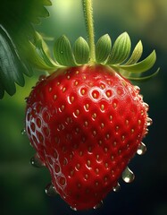 Wall Mural - A ripe, red strawberry