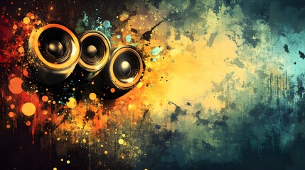 abstract music background with speakers