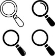 © CFK - Pixel perfect icon set of magnifier, magnifying, glass, lens. Thin line icons flat vector illustrations isolated on white transparent background
