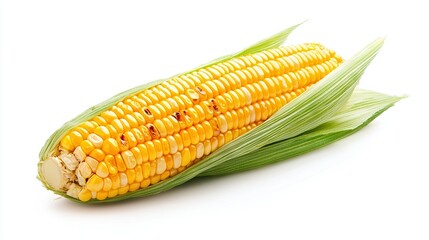 Wall Mural -   A close-up photo of corn on the cob with a nibble removed from one of the cob's kernels