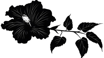 Wall Mural - Hibiscus Icon silhouette
