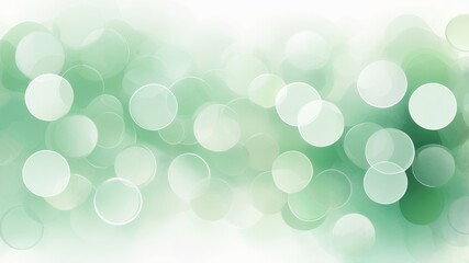 Wall Mural - Abstract illustration. Multi-layered pastel green bokeh.