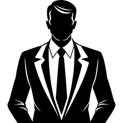 Wall Mural - Business man silhouette style vector art in white background