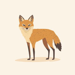 Canvas Print - Stylized Fox Illustration with Minimal Background