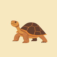 Sticker - Vector Illustration of a Friendly Turtle Character