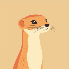 Wall Mural - Stylized Vector Illustration of a Cute Marten