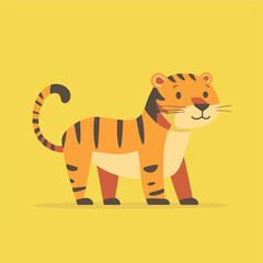 Poster - Playful Vector Illustration of a Cartoon Tiger