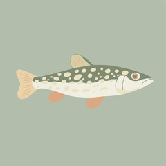 Poster - Illustration of a Spotted Fish on a Green Background