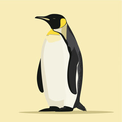 Wall Mural - Stylized Illustration of a Penguin on Yellow Background