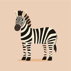 Wall Mural - Illustration of a Zebra with Bold Stripes